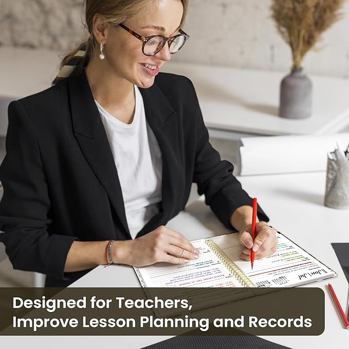 Planner 2026-2027, Academic Year Monthly and Weekly Calendar Planner, Jul 2026 - Jun 2027, Hardcover Teacher Student Planning Agenda book with Tabs, Perfect for School Office Supplies, 8.5" x 11" - Wild Rose