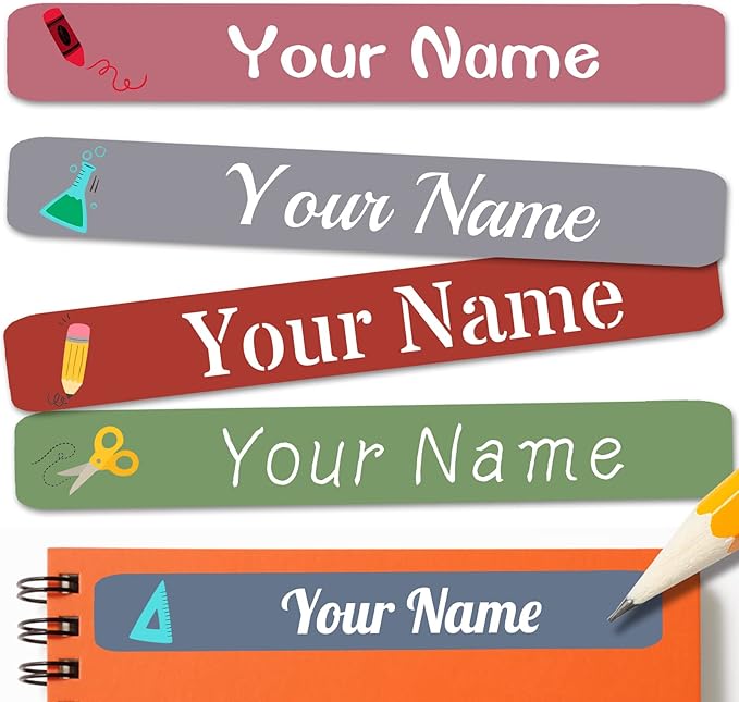 120 PCS Personalized Labels for Kids，Custom Name Tag Stickers Labels Waterproof for School Supplies,Water Bottle,Lunch Box,Toys(2.3 x 0.4 in)
