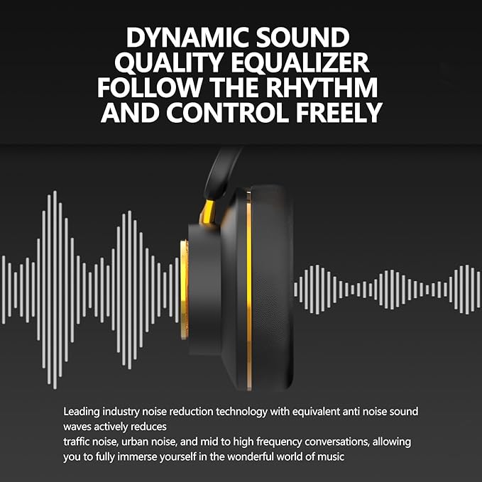 H8 BT 5.4 Over-Ear Wireless Headphones,ANC Noise Cancelling,120H Playtime,Deep Bass,High-Protein Ear Pads,Foldable 1.5m 3.5mm AUX Cable for Driving,Office,Travel,Online Class(Black)