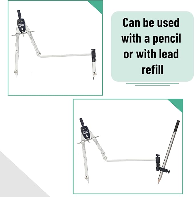 Mr. Pen- Professional Metal Compass with Wheel and Lock for Geometry, Compass Geometry Tool, Drawing Compass, Drafting Compass, Math Compass, Geometry Compass, Compass Drawing Tool, Compass Math