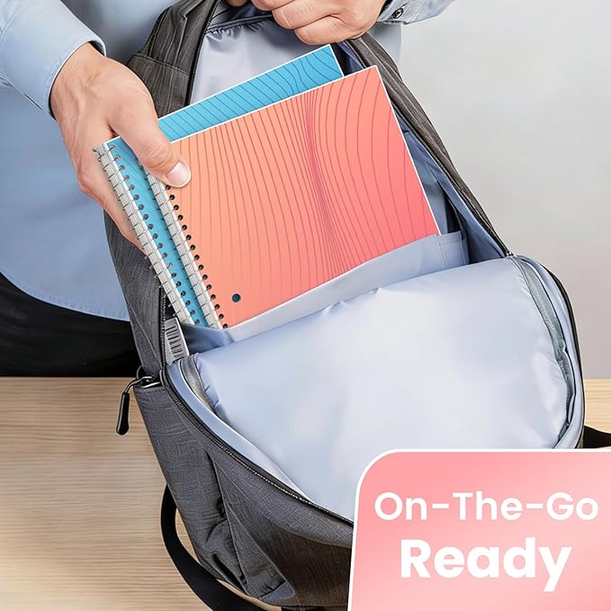 Oucaru Spiral Notebook College Ruled, 3 Pack, 1 Subject, 70 Sheets 8-1/2" x 10", 3 Hole Punched, Lined Journaling Notebooks, for Writing, Home & Office, School Supplies