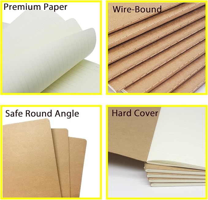 zmybcpack 12 Pack 8.5x11 inch Large Lined Notebook Journals Bulk, 32 sheets / 64 Pages, Sketchbook Composition Notebook Journals Subject Notebooks Planner for College Students Office