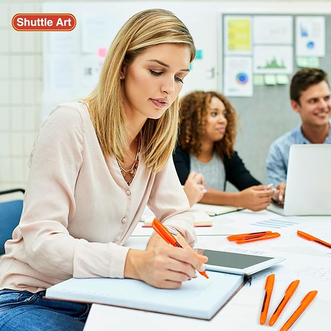 Shuttle Art Orange Highlighters, 30 Pack Highlighters Bright Colors, Chisel Tip Dry-Quickly Non-Toxic Highlighter markers for Adults Teachers Students Highlighting in the Home School Office