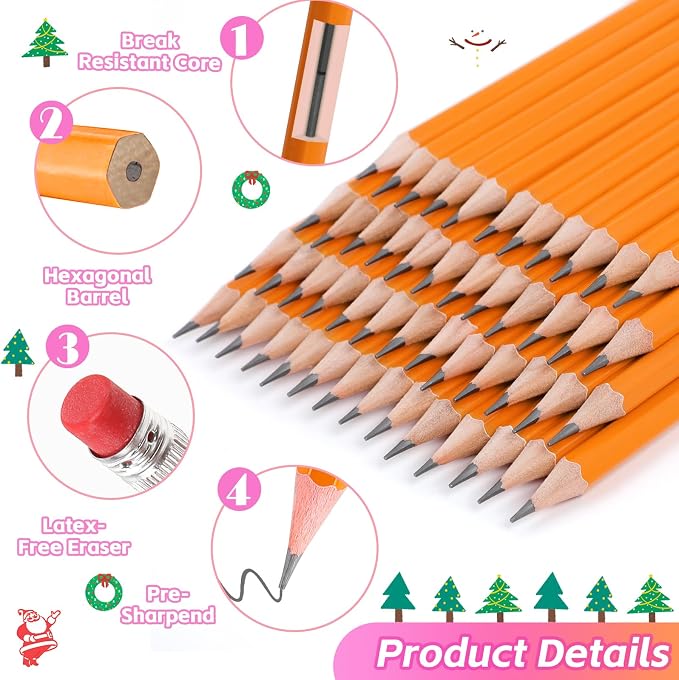 600 Pack #2 HB Pencils Bulk, Pre Sharpened, Number 2 Pencils, Yellow | School Supplies Teacher Office Essentials Accessories, Number 2 HB Graphite Pencils for Writing, Drawing and Sketching