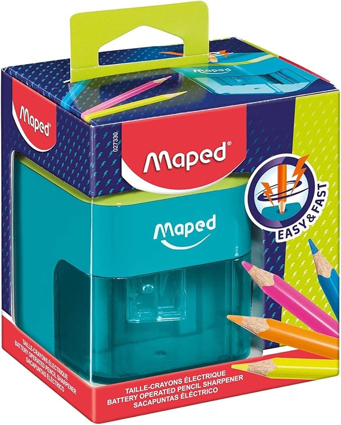 Maped Helix - Compact Battery-Powered Pencil Sharpener - Easy Sharpening - Versatile & Portable - Top Mounted Sharpening Hole