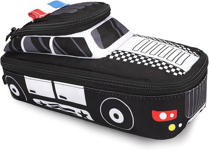 LEDAOU Cute Pencil Case for Kids Girls Boys Pencil Pouch kawaii Pen Pencil Box Bag Holder for School Students (Police Car)