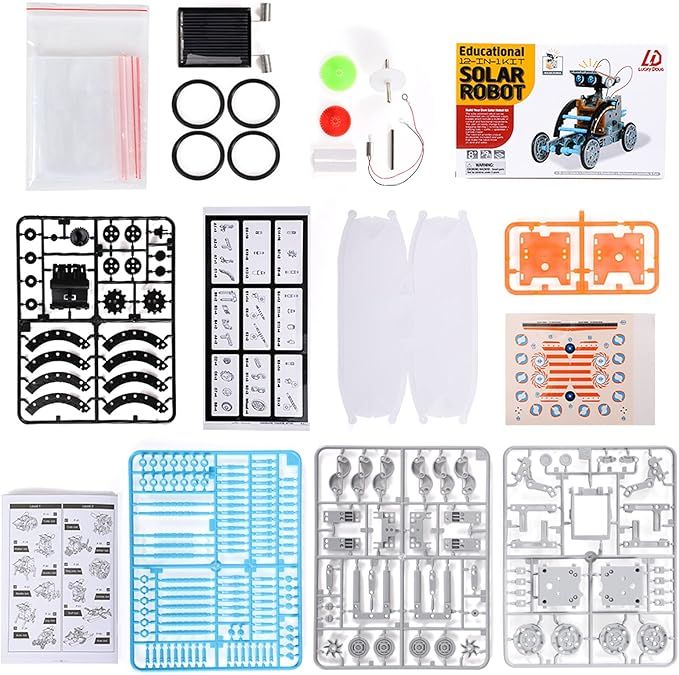 Lucky Doug Solar Power Robot Building Kits Toys for Boys Girls Ages 8-13, STEM Kit Gifts for Kids 8 9 10 11 12 13 Years, DIY Educational Science Building Robotic Set Gifts for Teenagers