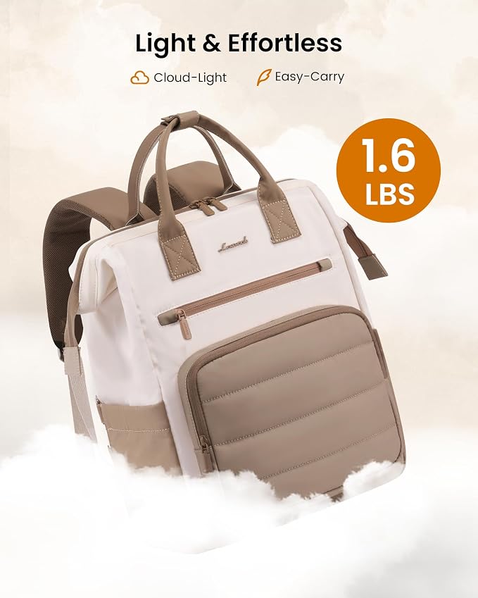 LOVEVOOK Puffer Laptop Backpack for Women, 15.6 Inch Work Backpack purse for Nurse Teacher, College Back to School Bookbag for Teen Girls, Personal Item Travel Bag Computer Daypack for Daily Commute