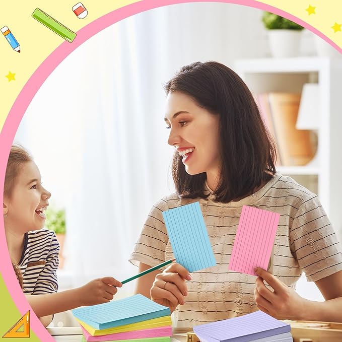 240 Count Index Cards 3x5 Inch Colored Flash Cards Flashcards Heavyweight Note Cards for Studying School College Office Supplies