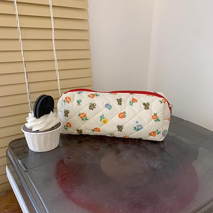 Pencil Case Pen Case Office College School Storage Bag Pouch Holder Box Organizer Makeup Pouch Cosmetic Bag Aesthetic Cute Pencil Case for Girls Boys Kids (E)