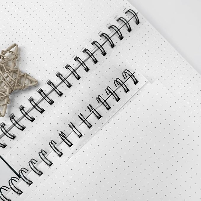 A5 Dotted Journal Spiral Notebook 8.5" x 5.7"-4 Pack Dot Grid Notebook Hardcover Notebook 120 Pages 100 GSM Thick Dotted Paper Notebook Hardcover Journal for School, Office, Artist