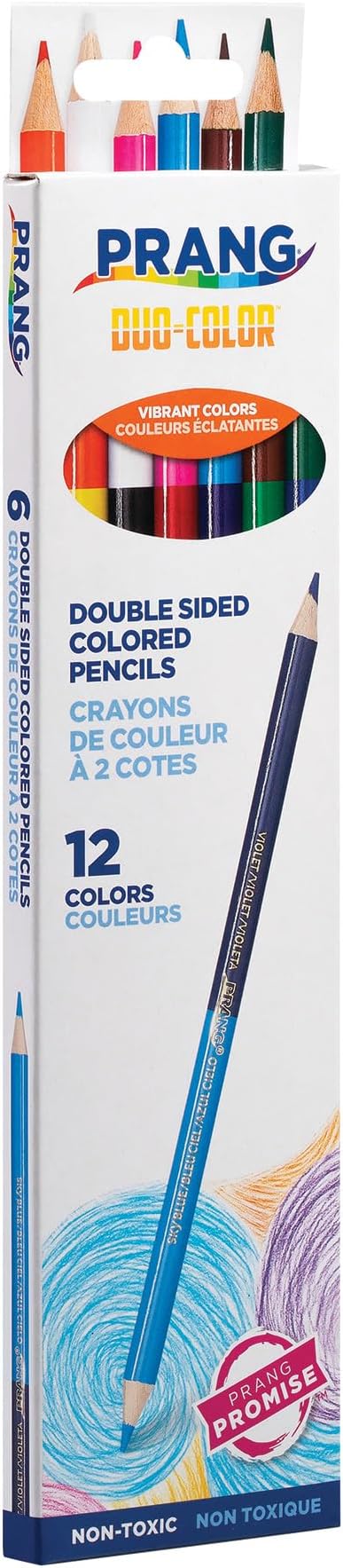 Prang Duo-Colored Pencils, 12 Assorted Colors, 16 Count
