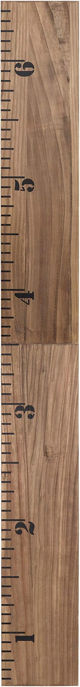 Kate and Laurel Growth Chart 6.5' Wood Wall Ruler, Rustic Brown