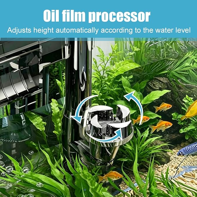 DONGKER Hang On Back Aquarium Filter, 3W/5W Multi-Stage Filtration | Automatic Height Adjustment Silent Waterfall Fish Tank Filter with Oil Skimmer Oxygen Increasing for Fish Tank