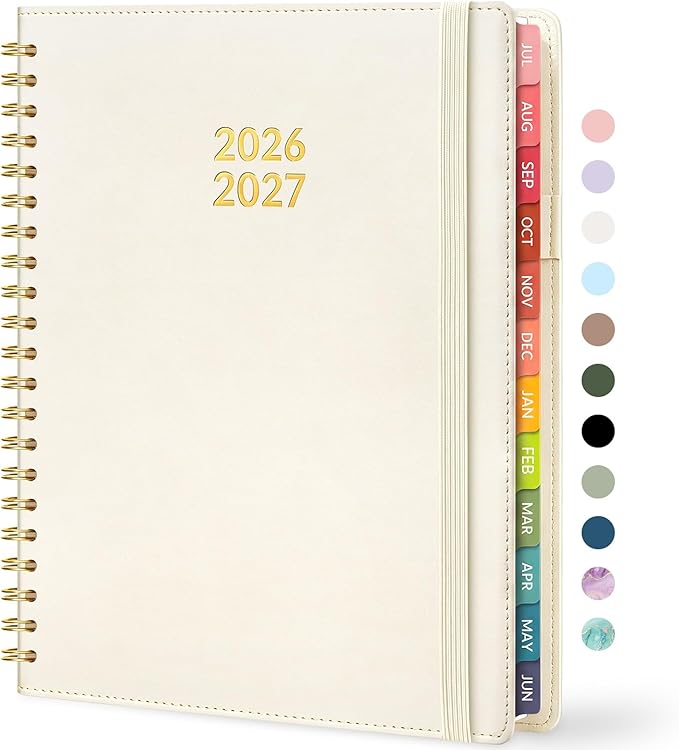Forvencer Planner 2026-2027, Academic Planner Weekly & Monthly, Vegan Leather Cover Calendar Planner, July 2026 - June 2027, 8.5" x 11", Daily Agenda with Tabs, Student Teacher Planning Organizer
