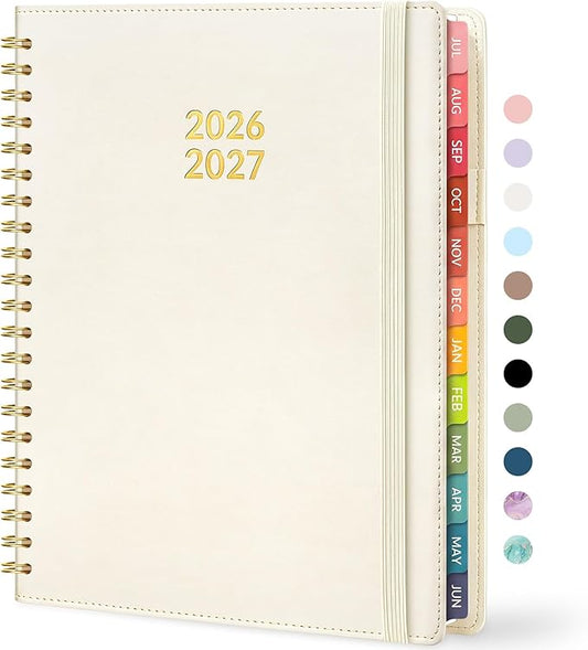 Forvencer Planner 2026-2027, Academic Planner Weekly & Monthly, Vegan Leather Cover Calendar Planner, July 2026 - June 2027, 8.5" x 11", Daily Agenda with Tabs, Student Teacher Planning Organizer