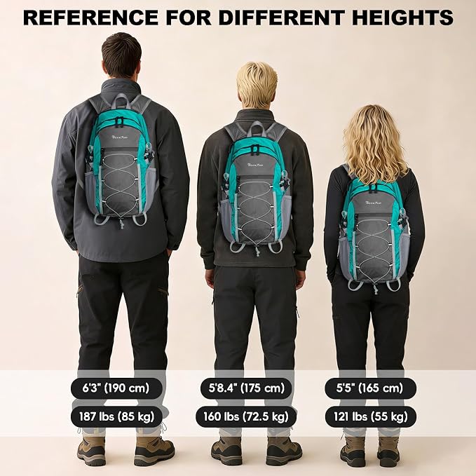 Seektop Packable Waterproof Hiking Backpack, 20L Lightweight Daypack | Tear-Resistant Nylon Material, Multi-Compartment Storage, Ultralight Small Foldable Travel Hiking Daypack for Men & Women