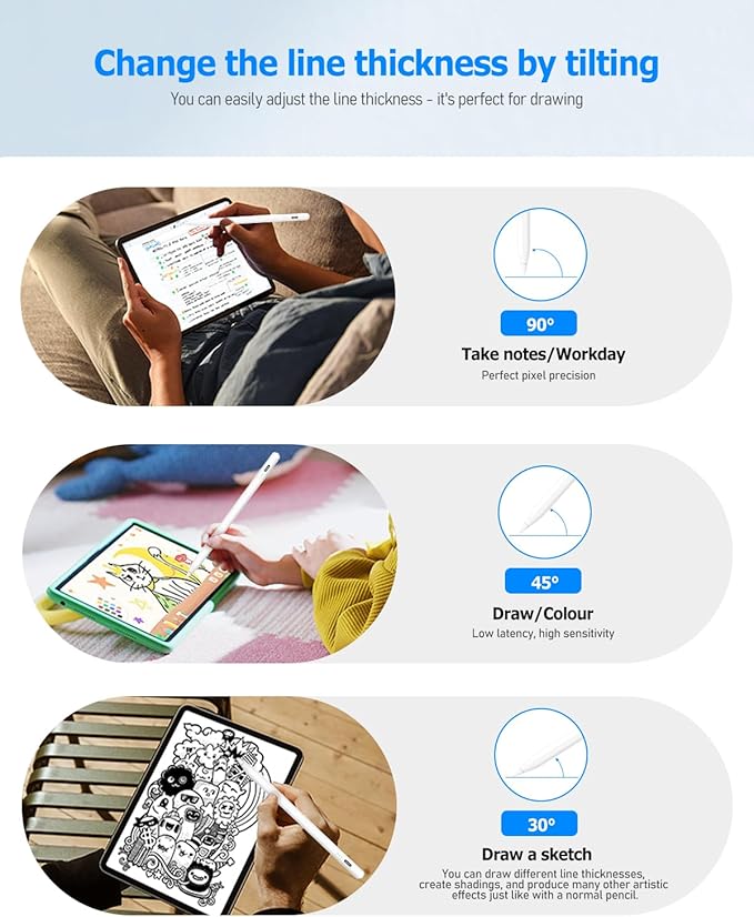 Stylus Pen for iPad 11th & 10th Gen - 2X Faster Charging, Tilt & Palm Rejection, Works with iPad Pro 12.9/11/M4, Air 5/M2, Mini 5/6/7, iPad 6th-11th Gen (2018-2025)