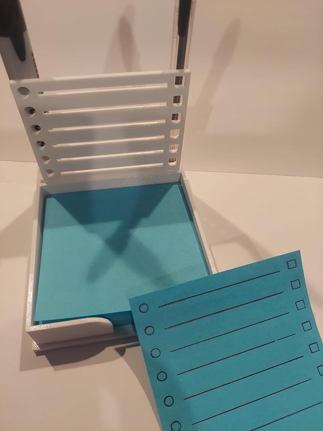 Sticky Note Holder w/Stencil (White)