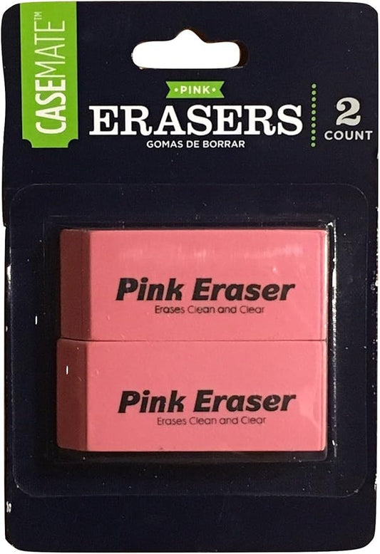 CASEMATE Smudge-Proof Pink Erasers 2 Count