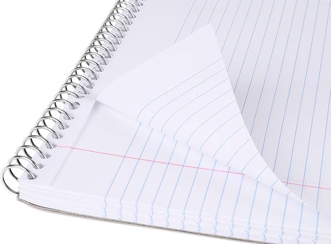Mintra Office TOP BOUND Durable Spiral Notebooks (Black, Blue, Red, College Ruled 3pk)