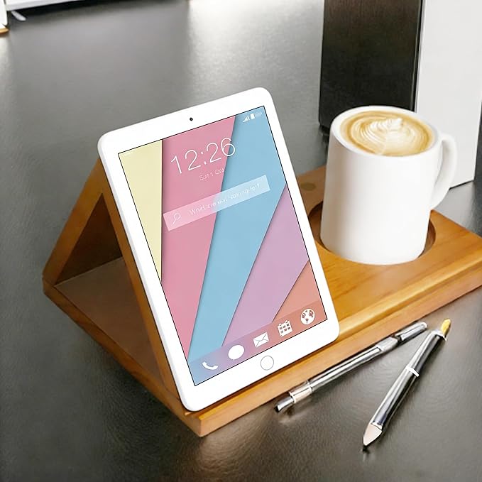 Triangle Book Holder with Sailboat Design,Nautical Wooden Book Stand for Reading Valet with Cup Holder, Mini Bookshelf,Tablet Stand for Book Lover，Sailor Birthday&Mothers Day Gift Coastal Home Decor