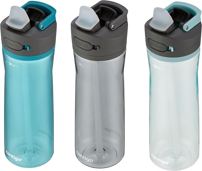 Contigo Ashland 2.0 Water Bottle with AUTOSPOUT Lid | Tritan Water Bottle 24oz. Juniper & Sake & Bubble Tea (Pack of 12)