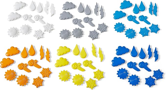 hand2mind Explore the Weather Counters, Meteorology for Kids, Weather Math Counters for Kids, Color Sorting Toys, Counting Manipulatives, Montessori Math Materials, Preschool Science Toys
