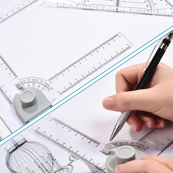 Frylr Metric A3 Drawing Board Drafting Table Multifunctional Drawing Board Table with Clear Rule Parallel Motion and Angle Adjustable Measuring System