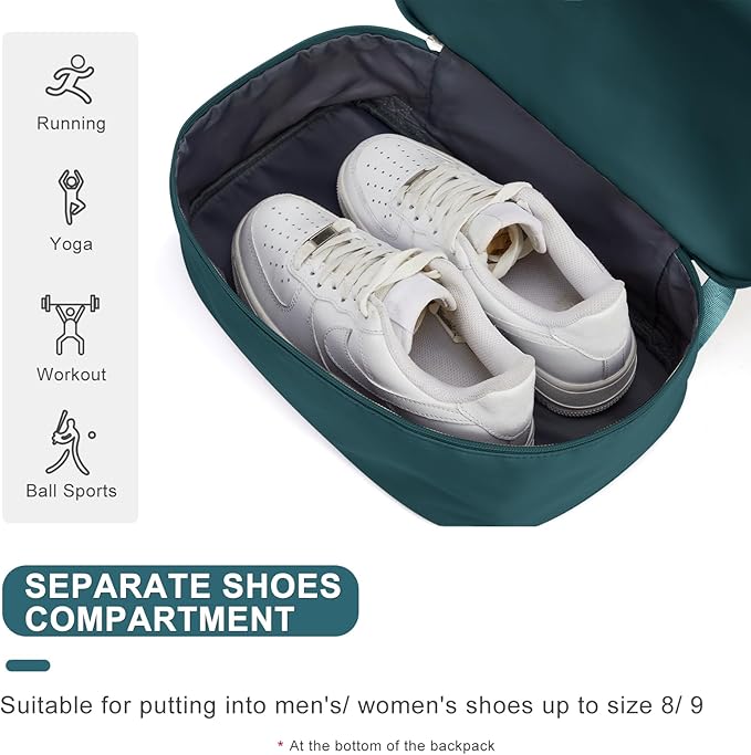 coofay Gym Backpack For Women Waterproof Backpack With Shoe Compartment Lightweight Travel Backpack Sports Backpacks Small Gym Bag