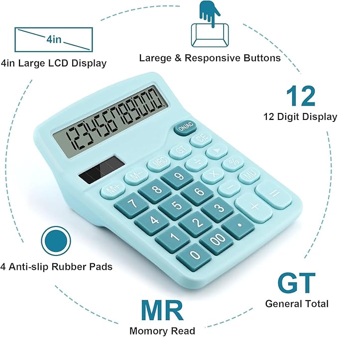 Desktop Calculator Solar Calculator Office Desk Calculator for Home, School & Business