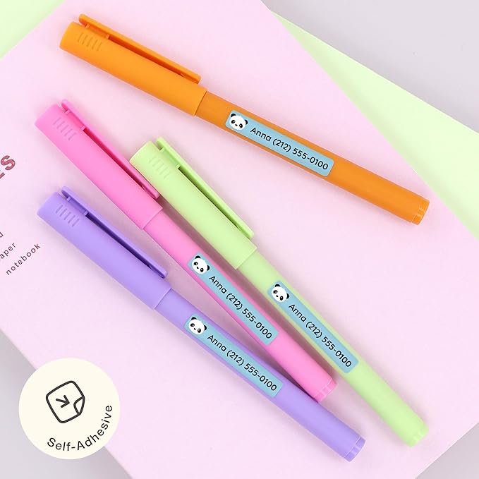 Teddylabels - Personalized Name Labels for School Supplies (75) – Waterproof and Durable Stickers for Pencils, Pen, and Other School Supplies