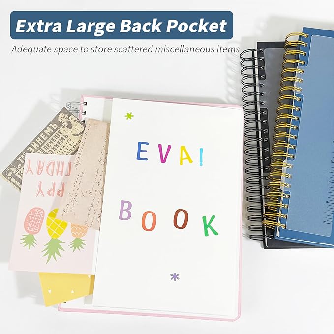 5 Subject Notebook College Ruled, 300 Pages A4 Hardcover Spiral Notebook with Removable Dividers Tabs 8.5" x 11" 100GSM Large Lined Journal Notebooks for Work School