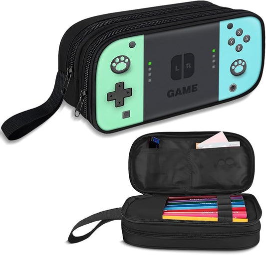 TILYTADLY Large Pencil Case for Boys - Boys Pencil Pouch with Zipper Compartments - Big Capacity Pen Box Gamer Pen Bag Organizer for Kids Teens School