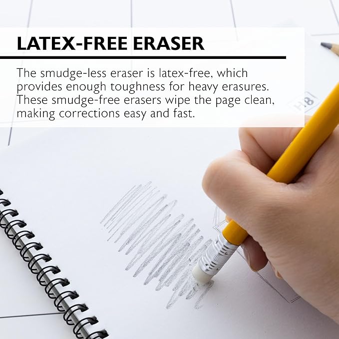 BAZIC Pencil Wood Pre-Sharpened #2 HB Jumbo Pencils, Latex Free Eraser, Premium Wood Pre Sharpened Yellow Pencils for School Office (4/Pack), 1-Pack