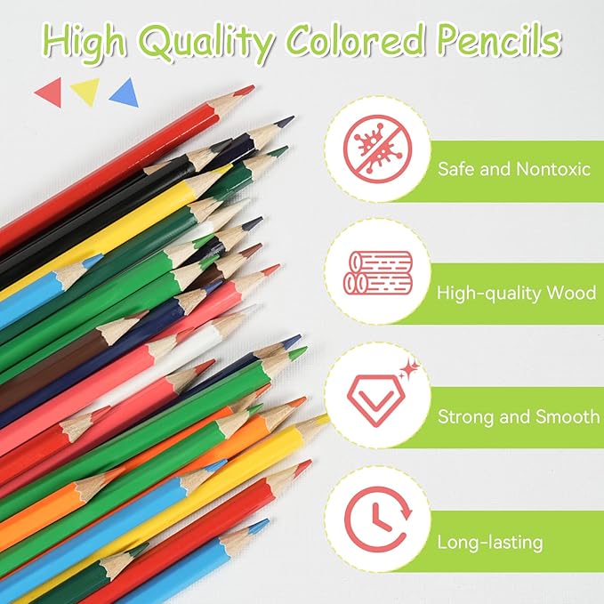 S & E TEACHER'S EDITION Colored Pencils 360Pcs,Coloring Pencils Set Drawing Pencils for Sketch, Woodcase Lead Pencils, Wooden Colored Pencils, Back to school