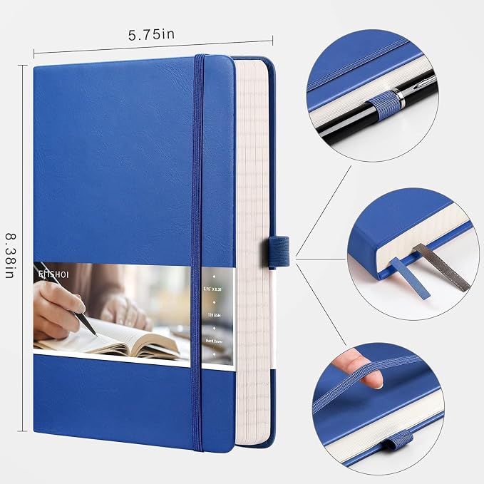 EMSHOI Graph Grid Journal Notebook, 256 Pages, A5 Size (5.7'' x 8.3'')