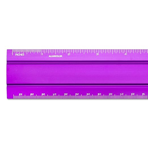Alumicolor Aluminum Office Ruler, 12IN, Purple