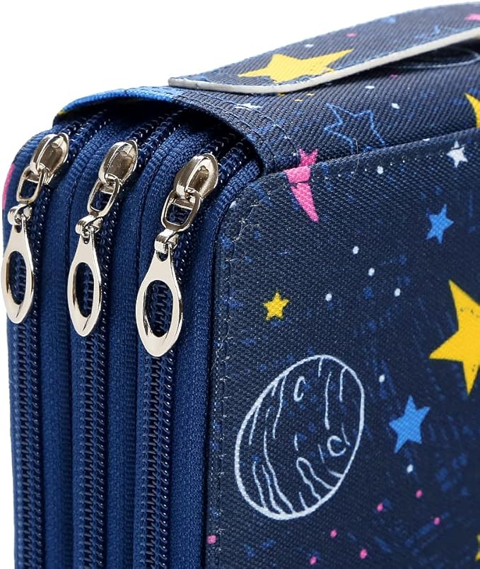 Portable Colored 120 Slots Pencil case Organizer with Printing Pattern for Watercolor Pens or Markers, Pencil Case Organizer for Artist