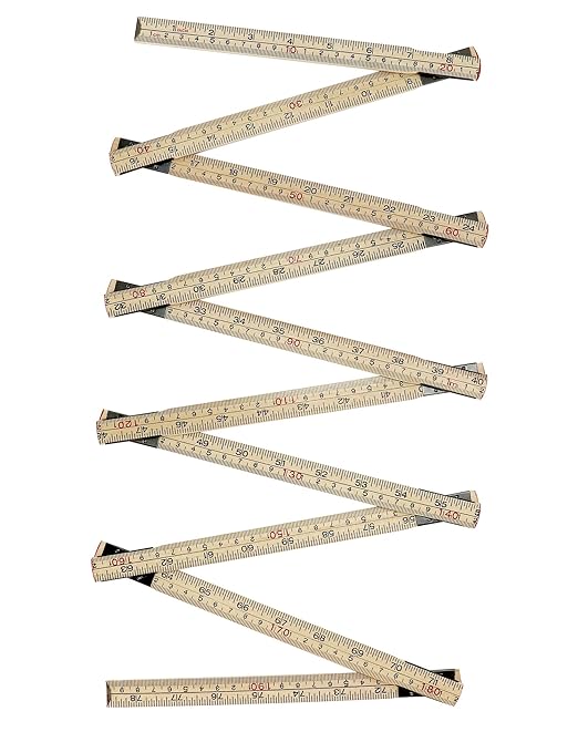 QWORK Folding Wood Rule, 4 Pack, 6FT 6 Inch Foldable Ruler with US and Metric Measurements for Carpenters