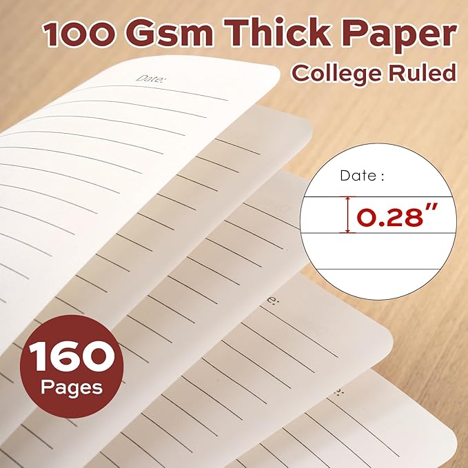 deli Crimson Lined Spiral Journal Notebook, 160 Pages, A5 (5.5"x8") Hardcover Writing Notebook, College Ruled Spiral Bound Journal for Women & Men - Perfect for Work, School, Office & Note Taking
