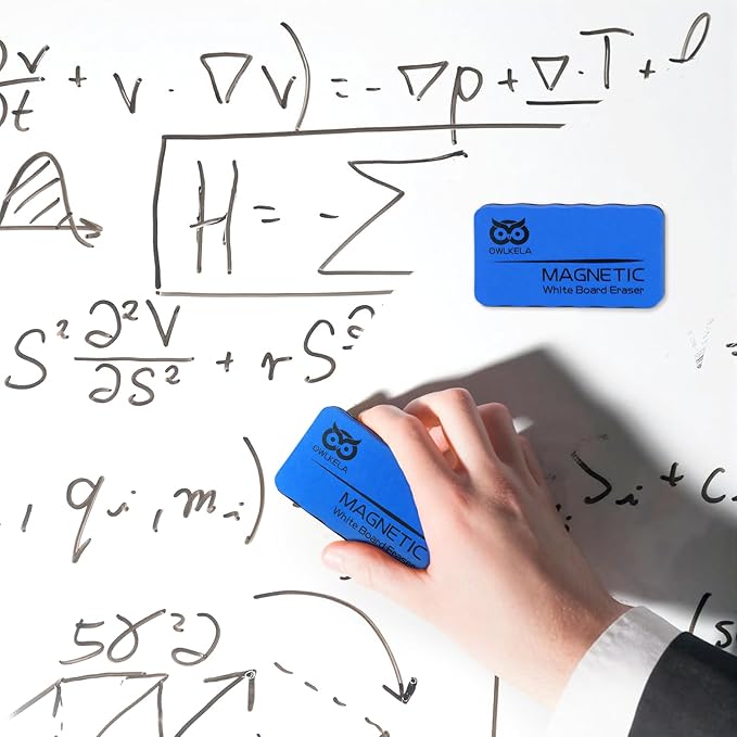 OWLKELA 8Pcs Dry Erase Erasers, Magnetic Whiteboard Eraser for Glass Board, Dry Board and Calendar Board, Blue