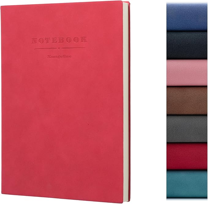 360 Pages A4 Journaling Notebooks, 100 Gsm Paper Thick Lined Journal Notebook for Women Men, Journals for Writing Soft Cover College Supplies for for Work Note Taking, Perfect for Office School, Red