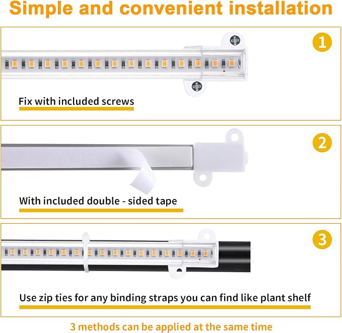 8.6'' Mini Two Strip Growing Lamp for Indoor Plants, 3000K Full Spectrum LED Grow Light Strips with Auto ON/Off 3/9/12H Timer & 10 Dimmable Levels for Green House Succulent (2 Head×2 Pack)