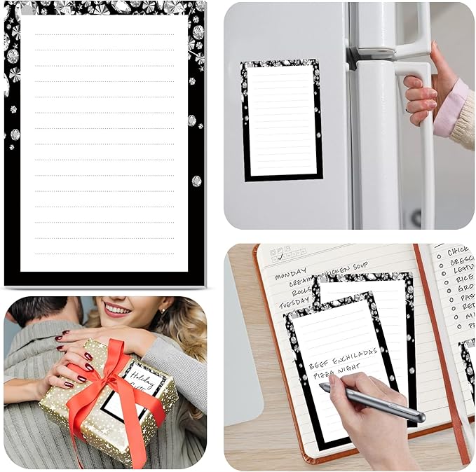 2 Pack Lined Sticky Notes 4x6 in, Cute Self-Stick Notepads with Lines, Large Memo Pads Strong Adhesive for Office, Home Glitter Diamond