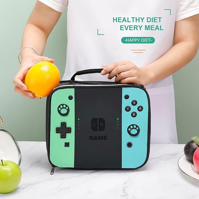 Insulated Lunch Box for Boys Girls, Game Lunch Bag for School Work Office Travel Picnic Hiking Beach, Waterproof Leakproof Portable Fits Most Bento Boxes