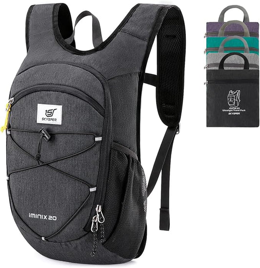 SKYSPER 15L/20L Foldable Hiking Backpack Lightweight Packable Travel Daypack with Chest Strap Small Folding Pack for Walking