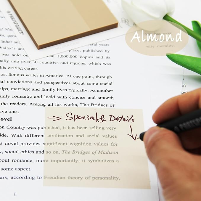Pastel Transparent Sticky Notes, 4 Packs 3X3 Inch See Through Annotating Sticky Notes for Annotating, Bible Journaling Supplies, School Office Supplies