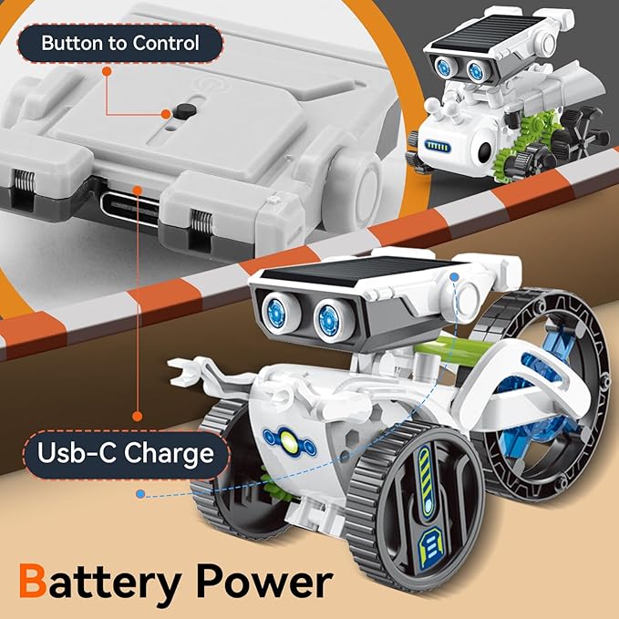 Jiakora 12-in-1 STEM Robot Kit Toys for Kids 8-12 12-16, DIY Robot Building Educational STEM Science Kits for Kids Age 8-12 12-16, 8 9 10 11 12 13 14 15 16 Year Old Boy Birthday Gifts