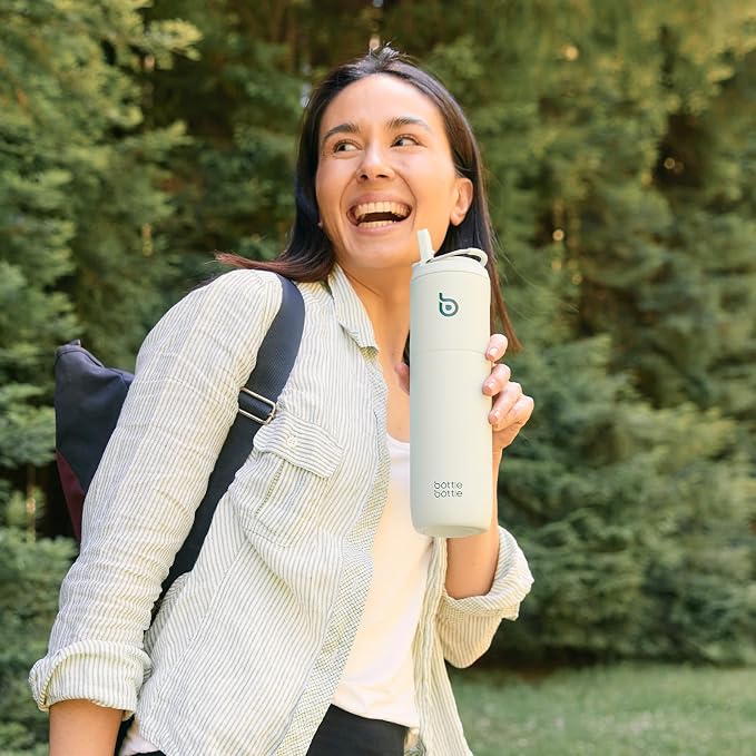 BOTTLE BOTTLE Insulated Water Bottle 24oz with Straw Lid and Handle Sports | for Travel Gym school,Stainless Steel Water Bottles,Double-Wall,Vacuum Metal,Leak Proof,BPA-Free